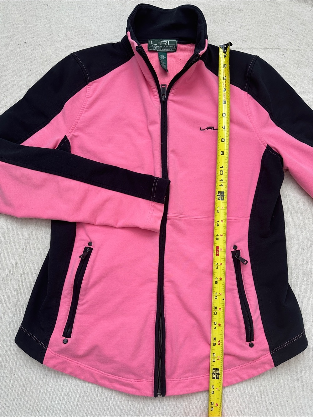 Lauren Active Ralph Lauren Pink & Black Full-Zip Long Sleeve Sweatshirt Size L - Picture 5 of 9